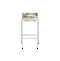 Meridian Furniture Maldives Cream Rope Fabric Outdoor Patio Barstool, Set of 2