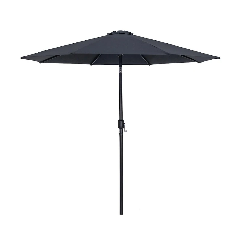 Meridian Furniture Fiji Fabric / Teak Aluminum Patio Umbrella with Base Sets