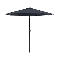 Meridian Furniture Fiji Fabric / Teak Aluminum Patio Umbrella with Base Sets