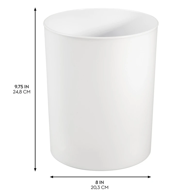 iDesign Small Round Plastic Bathroom Trash Can