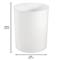 iDesign Small Round Plastic Bathroom Trash Can