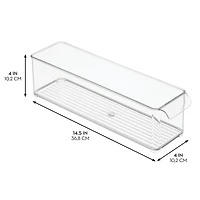 iDesign Stackable Fridge Storage Bin with Handle, Set of 6, Clear, Made in Usa