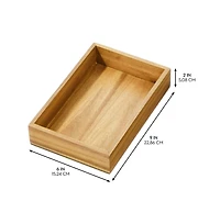 iDesign Acacia Wood Kitchen Drawer Organizer - Set of 3