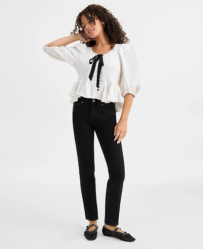 Free People Women's Oracle Low-Rise Slim Straight Jeans