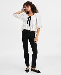Free People Women's Oracle Low-Rise Slim Straight Jeans