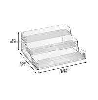iDesign 3-Tier Spice Rack Organizer for Cabinets, Set of 2, Clear, Made in Usa