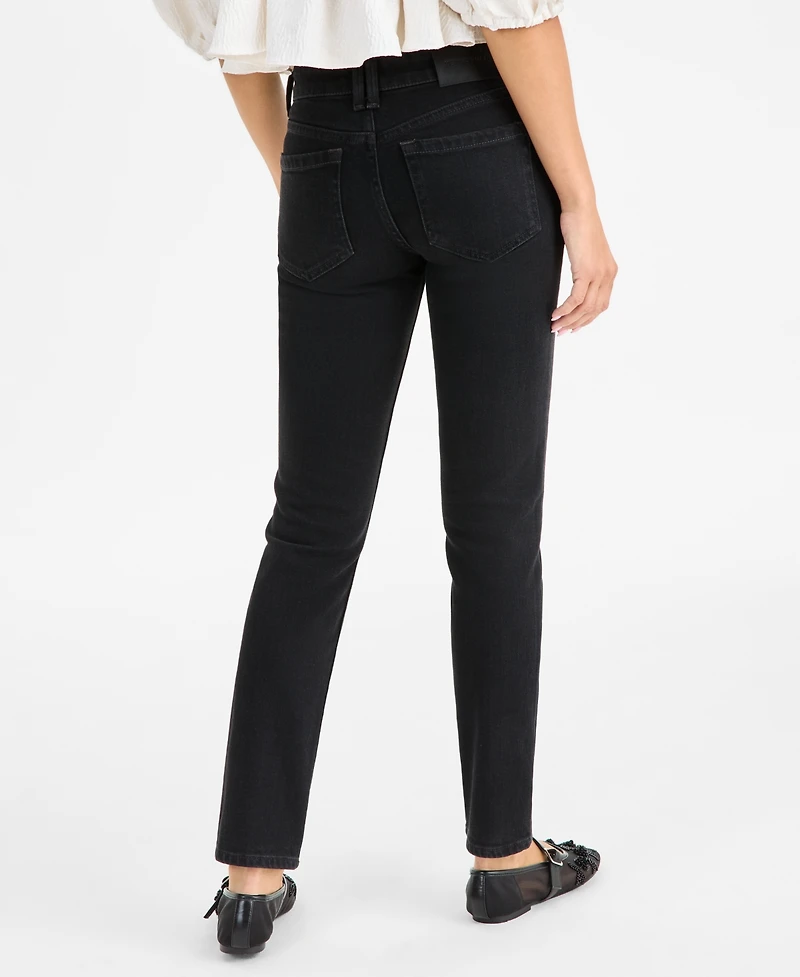 Free People Women's Oracle Low-Rise Slim Straight Jeans