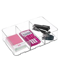 iDesign Interlocking 3-Section Plastic Drawer Organizer - Clear