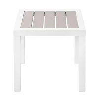 Meridian Furniture Nizuc Grey Wood Look Accent Paneling Outdoor Patio Aluminum End Table