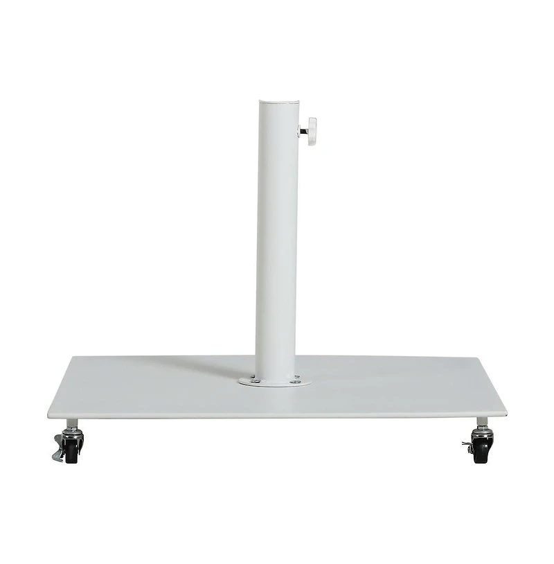 Meridian Furniture Belize Matte White Steel Patio Umbrella Base