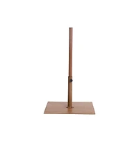 Meridian Furniture Amalfi Navy With Cream Piping / Teak Metal Patio Umbrella with Base Sets