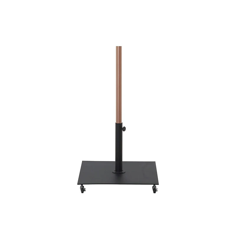 Meridian Furniture Amalfi Navy With Cream Piping / Matte Metal Patio Umbrella with Base Sets