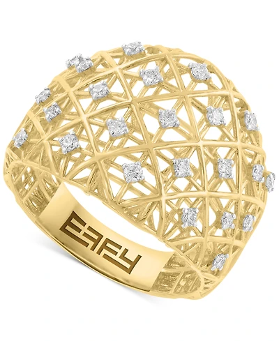 Effy Diamond Lattice Openwork Statement Ring (1/4 ct. t.w.) in 14k Gold