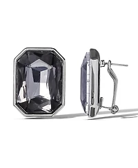 Jessica Simpson Faceted Gemstone Stud Earrings in Smoke Grey