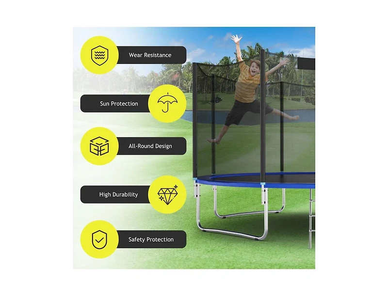 Akiudex Trampoline Safety Enclosure Net for 16 ft Round Trampoline