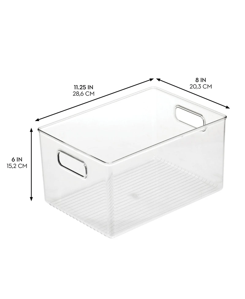 iDesign Pantry Storage Bin with Handles, Set of 2, Clear, Made in Usa