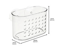 iDesign Small Suction Shower Basket for Bathroom, Set of 2, Clear, Made in Usa