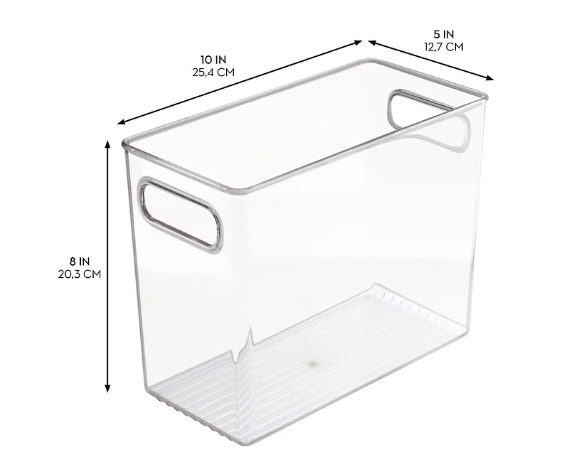 iDesign Pantry Storage Bin with Handles - Set of - Clear