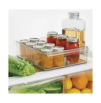 iDesign Divided Plastic Pantry Bin with Handle, Clear, Made in Usa