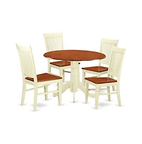East West Furniture Dining Room Set Buttermilk & Cherry