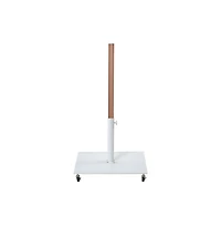 Meridian Furniture Fiji Navy Fabric / Matte White Aluminum Patio Umbrella with Base Sets