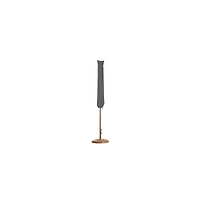 Meridian Furniture Fiji Beige Fabric / Teak Aluminum Patio Umbrella with Base Sets