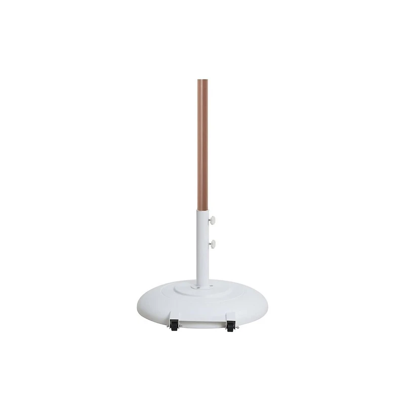 Meridian Furniture Amalfi Navy With Cream Piping / Matte Metal Patio Umbrella with Base Sets