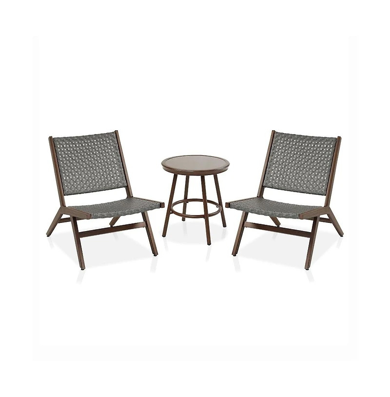 Enitial Star Haft Aluminum Indoor and Outdoor 3pc Table and Chair Set