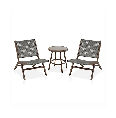 Enitial Star Haft Aluminum Indoor and Outdoor 3pc Table and Chair Set