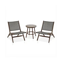 Enitial Star Haft Aluminum Indoor and Outdoor 3pc Table and Chair Set