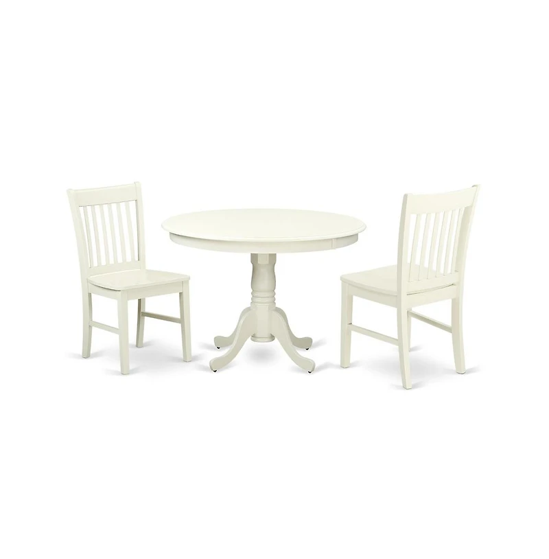 East West Furniture Dining Room Set Linen White