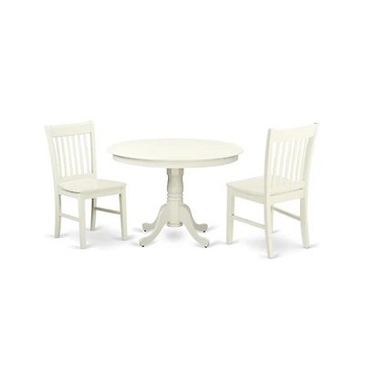 East West Furniture Dining Room Set Linen White