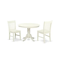 East West Furniture Dining Room Set Linen White
