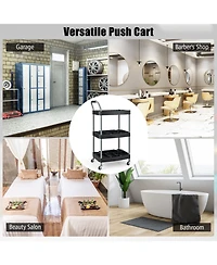 Akiudex 3 layer detailing tool utility cart tool organizer mobile rolling cart with multiple divider