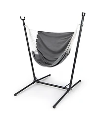 Akiudex Hammock Chair with Stand, 6-Position Adjustable Height and Side Pocket
