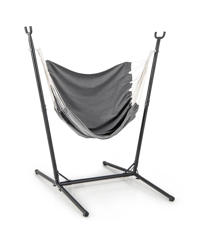 Akiudex Hammock Chair with Stand, 6-Position Adjustable Height and Side Pocket