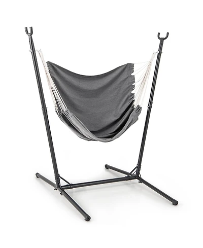 Akiudex Hammock Chair with Stand, 6-Position Adjustable Height and Side Pocket
