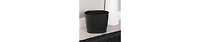 iDesign Small Oval Plastic Bathroom Trash Can - Black - Made in Usa