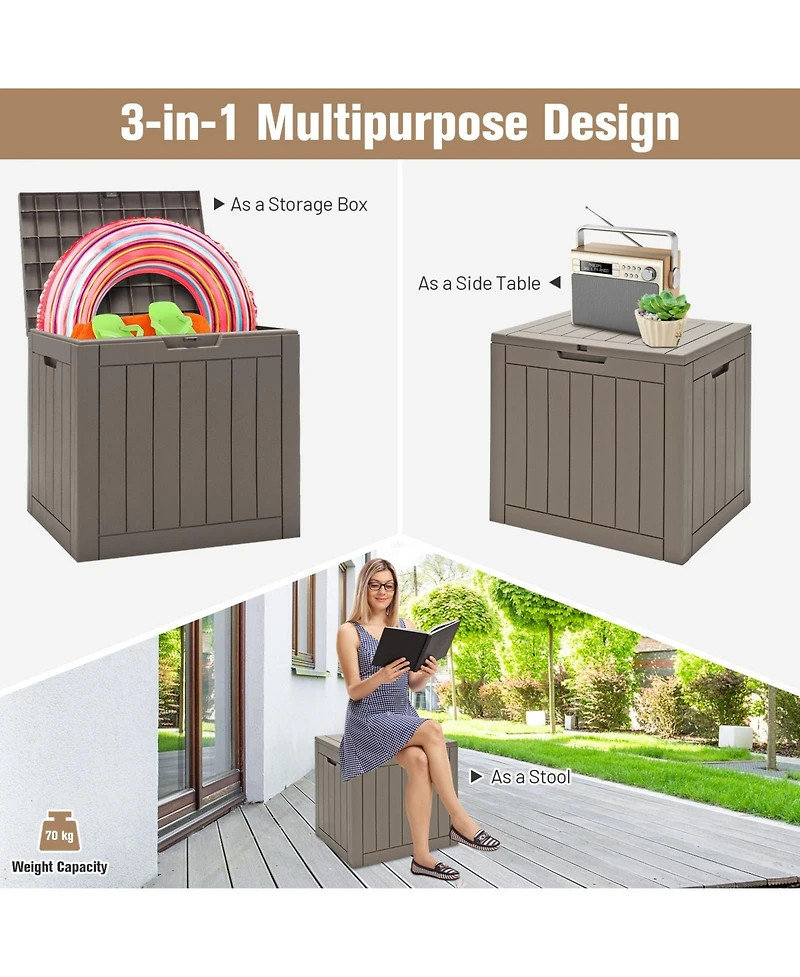 Akiudex 30 Gallon Outdoor Storage Deck Box with Handles and Lockable Lid