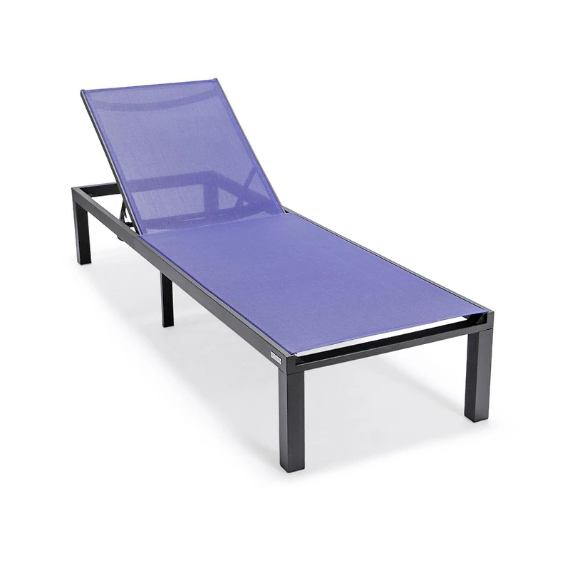 LeisureMod Marlin Patio Chaise Lounge Chair With Aluminum Frame