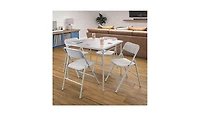 5-Piece Square Folding Dining Table Set with 4 Chairs for Guests or Game Night