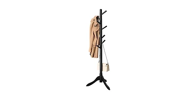 Slickblue Space-Saving Solid Wood Coat Rack with Modern Design for Entryway or Bedroom