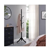 Slickblue Space-Saving Solid Wood Coat Rack with Modern Design for Entryway or Bedroom