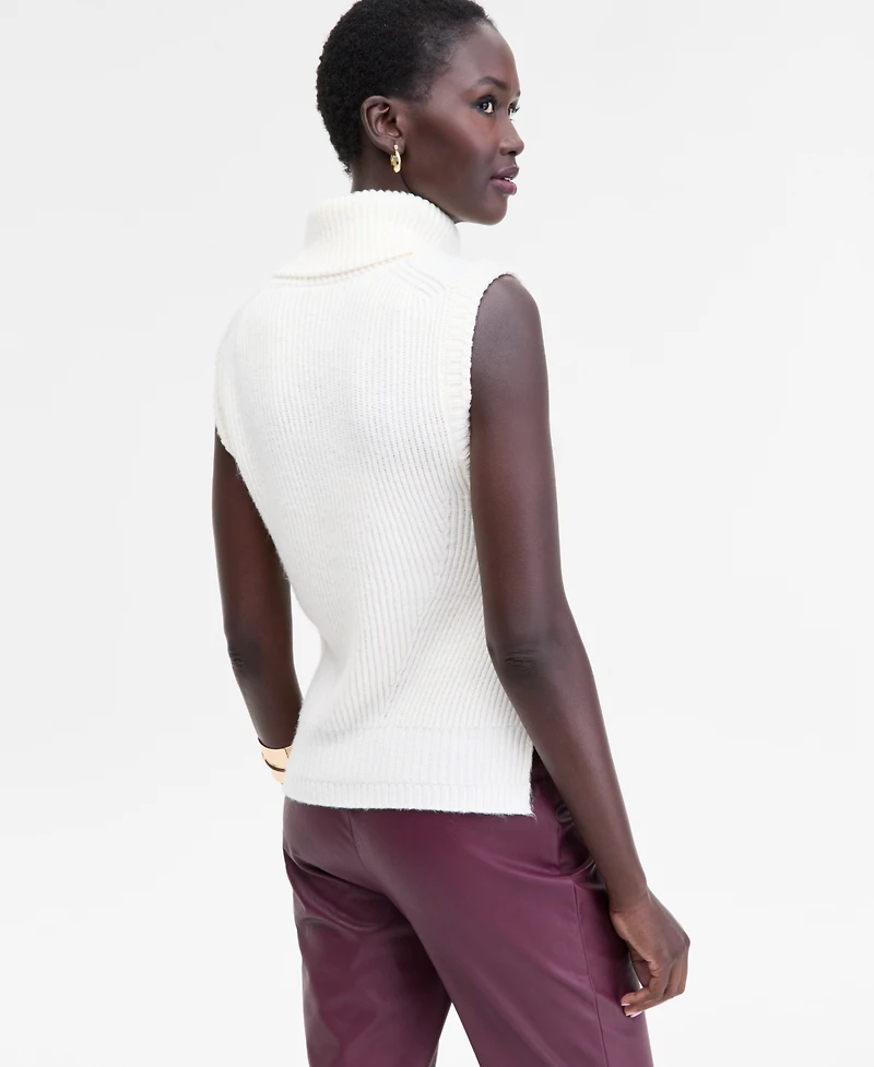 I.n.c. International Concepts Women's Sleeveless Rib-Knit Turtleneck Sweater, Macy's Exclusive
