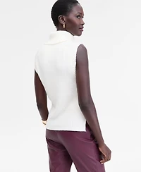 I.n.c. International Concepts Women's Sleeveless Rib-Knit Turtleneck Sweater, Macy's Exclusive