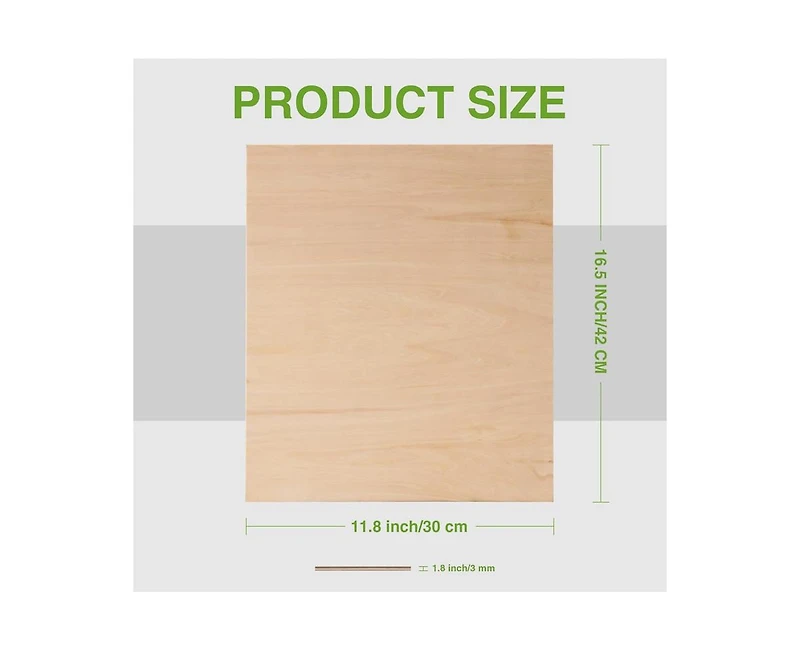 Robotime 3D Puzzles Plywood Sheets for Laser Cutting, Engraving Wood Burning, Thin Unfinished Wood Boards for Craft, Multicolored, 11.81"16.54&#x