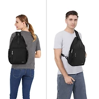Mosiso Sling Backpack with Usb Charging Port - Crossbody Travel Hiking Daypack for Men/Women, Water-Resistant Chest Bag with Anti-Theft Design