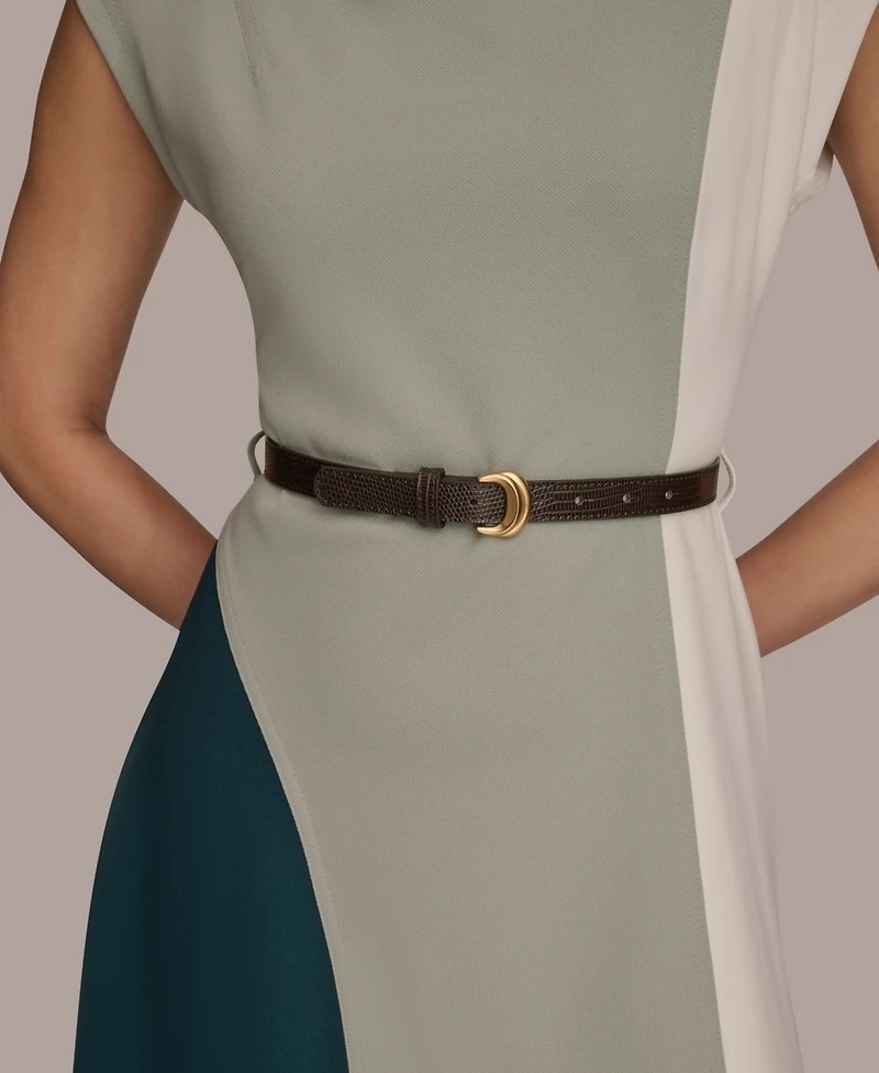 Women's Cap-Sleeve Colorblock Midi Dress