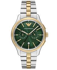Emporio Armani Men's Chronograph Two-Tone Stainless Steel Bracelet Watch 42mm