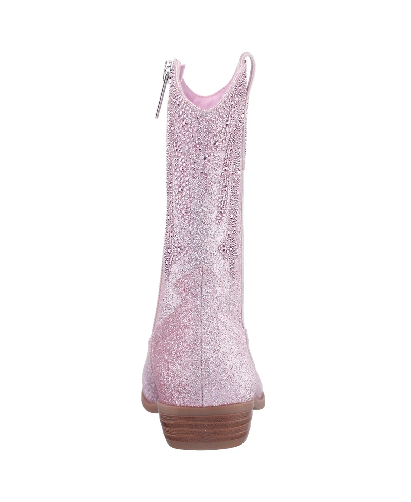 Nina Big Girls Glitter Side Zip Cowboy Boots
